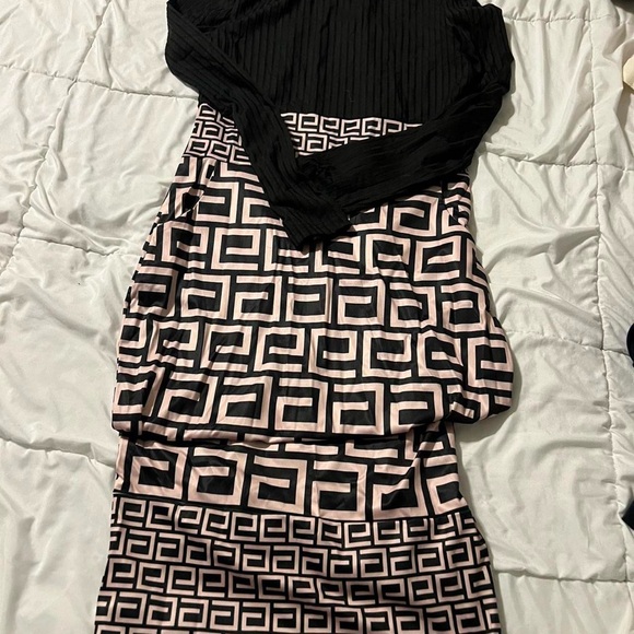 chicme Dresses & Skirts - CHICME Black, pink, and white bodycon dress